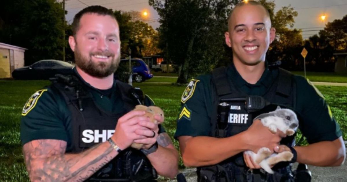 Members of the Orange County (Florida) Sheriff's Office were on hand April 1 for a bunny rescue at Azalea Park in Orlando.