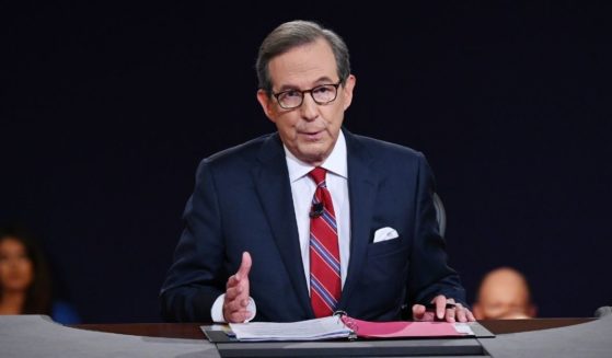 Then-Fox News anchor Chris Wallace is pictured at the first presidential debate between then-President Donald Trump and then-Democratic nominee Joe Biden on Sept. 29, 2020.