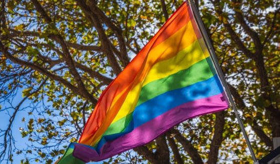 The familiar gay rights "rainbow" flag, seen in a file photo from San Francisco.