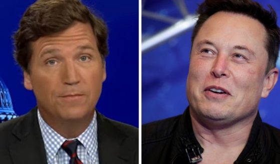 Fox News host Tucker Carlson, left; Tesla CEO Elon Musk, right.