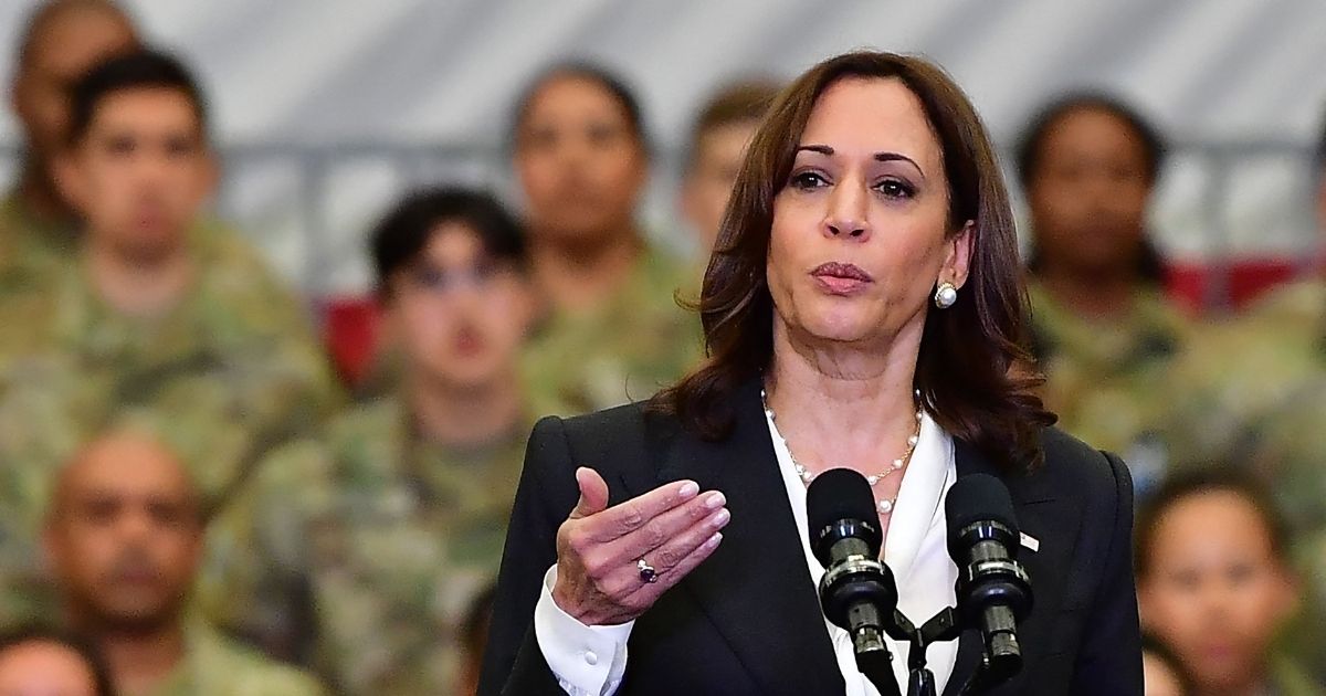 Vice President Kamala Harris, pictured speaking April 18 at Vandenberg Space Force Base in Lompoc, California.