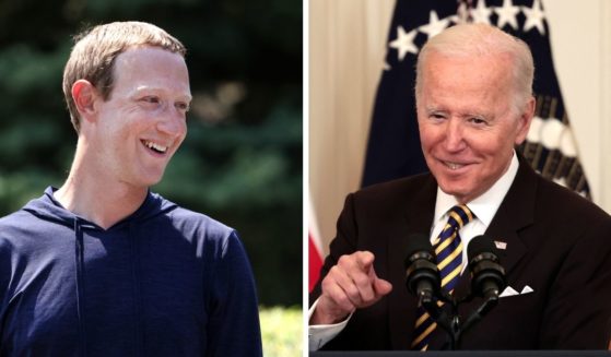 Meta CEO Mark Zuckerberg, left; President Joe Biden, right.