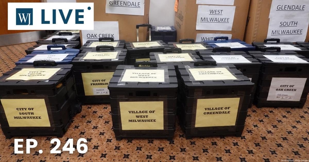 Ballots from the Nov. 3, 2020, presidential election are stored in a guarded room in the Wisconsin Center before the start of a recount on Nov. 19, 2020, in Milwaukee.