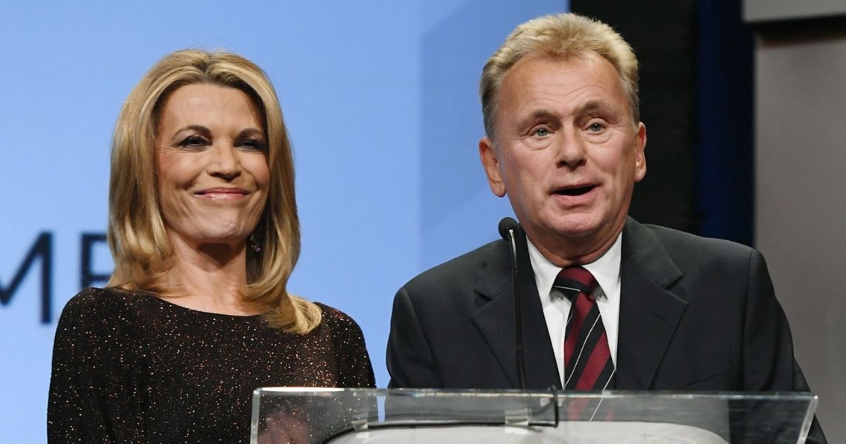 "Wheel of Fortune" hostess Vanna White and host Pat Sajak speak as they are inducted into the National Association of Broadcasters' Broadcasting Hall of Fame at Encore Las Vegas on April 9, 2018.