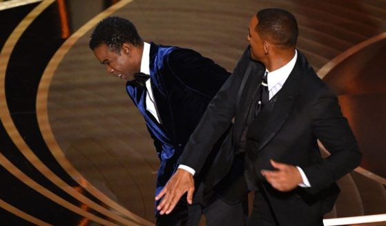 Will Smith slaps Chris Rock onstage during the 94th Oscars at the Dolby Theatre in Hollywood, California, on March 27.