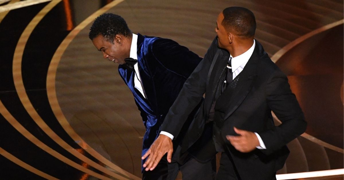 Will Smith slaps Chris Rock onstage during the 94th Oscars at the Dolby Theatre in Hollywood, California, on March 27.
