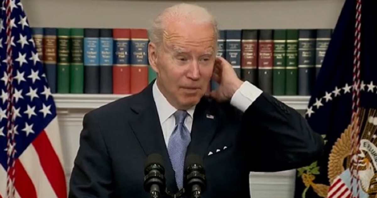 President Joe Biden botches a question at the White House on Thursday.