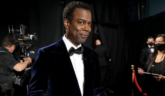 Comedian Chris Rock is seen backstage during the 94th Academy of Motion Picture Arts and Sciences awards ceremony at the Dolby Theater in Hollywood, on March 27.