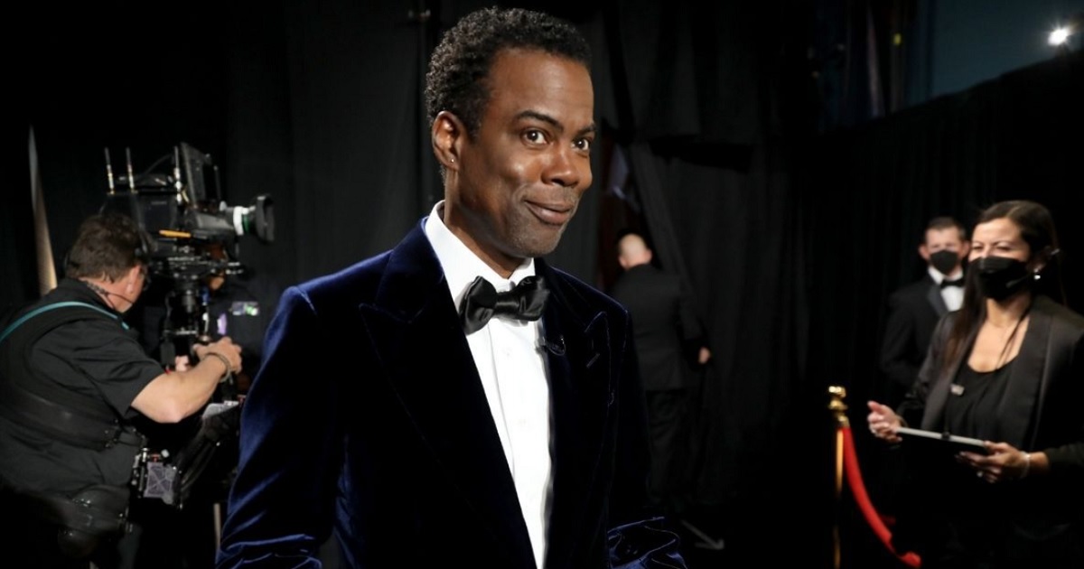 Comedian Chris Rock is seen backstage during the 94th Academy of Motion Picture Arts and Sciences awards ceremony at the Dolby Theater in Hollywood, on March 27.