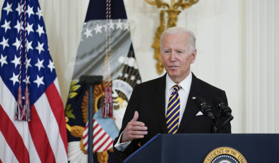 President Joe Biden speaks about the war in Ukraine Thursday at the White House.