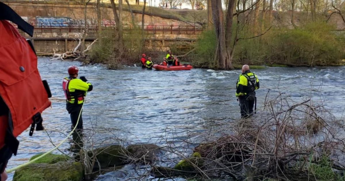 First responders rescue a mother and her child