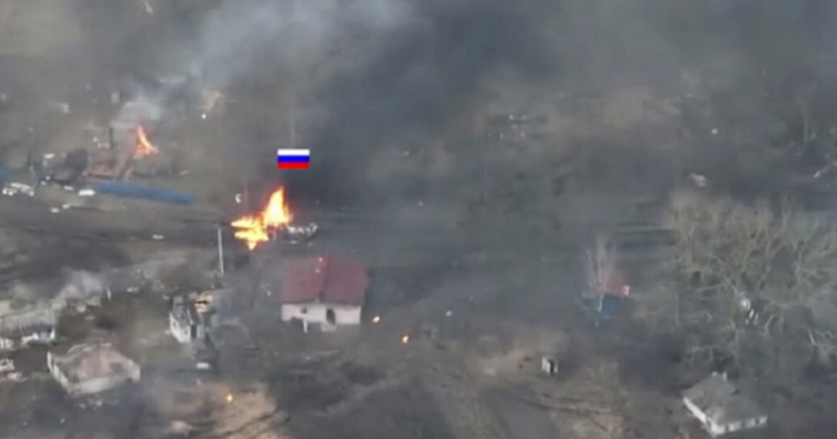 Footage released by the Ukrainian government shows a Ukraine tank attacking a Russian armored column.