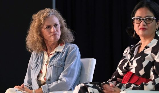 Donna Howard, left, and Aimee Arrambide, right, speak on March 14 at Making Virtual Storytelling and Activism Personal in Austin, Texas.