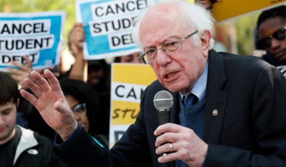 Sen. Bernie Sanders of Vermont, seen speaking in April to students demonstrating for student-loan forgiveness, embraces socialism but owns three homes and has an estimated net worth of at least $2 million.