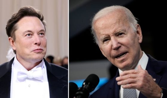 Elon Musk, left, attends the 2022 Costume Institute Benefit at the Metropolitan Museum of Art on May 2 in New York City. President Joe Biden speaks in the South Court Auditorium on the White House campus on Tuesday in Washington, D.C.
