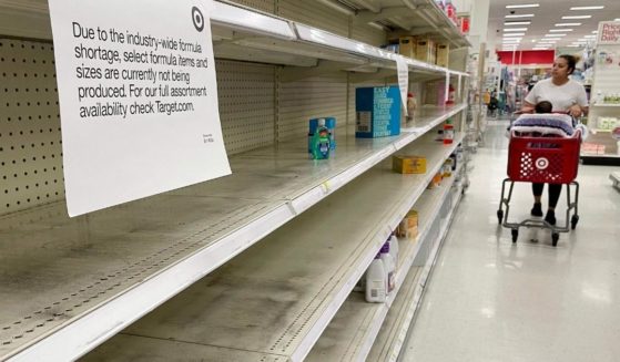 A woman shops for baby formula at Target in Annapolis, Maryland, on Monday.