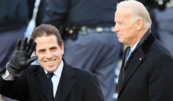 Then-Vice President Joe Biden, right, and his son Hunter Biden, left, walk in the Inaugural Parade on January 20, 2009 in Washington, D.C.
