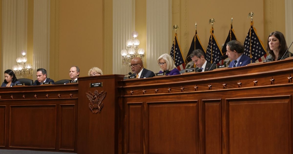 Democrat Rep. Bennie Thompson of Mississippi, center, chairman of the select committee investigating the Jan. 6, 2021 attack on the Capitol, speaks as (L-R) Reps. Pete Aguilar (D-CA), Adam Schiff (D-CA), Zoe Lofgren (D-CA), Liz Cheney (R-WY), Adam Kinzinger (R-IL), Jamie Raskin (D-MD) and Elaine Luria (D-VA) listen during an October session. Former presidential counsel Rudy Giuliani declined to testify this week after his request to make his own video recording was denied.