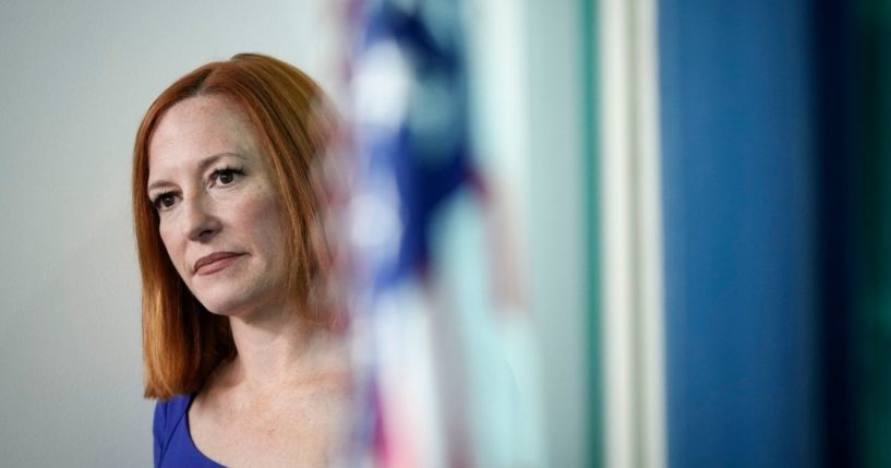 White House press secretary Jen Psaki attends her final daily news briefing at the White House on Friday in Washington, D.C.