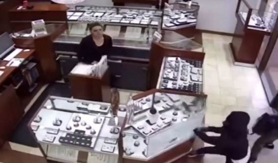 CCTV footage from the Princess Bride Diamonds jewelry store shows the moment thieves entered the store in an attempted smash-and-grab robbery. Workers, some of whom were the children of the store owners, were able to fight off the would-be criminals.