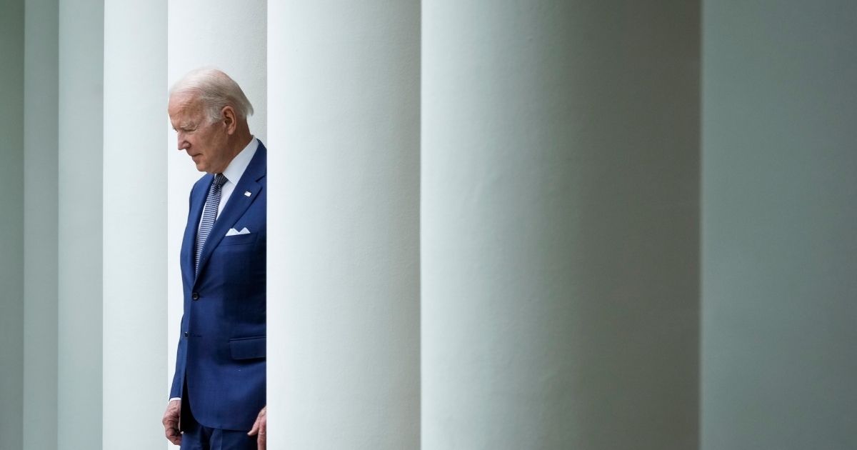 President Joe Biden arrives to speak in the Rose Garden of the White House on Friday in Washington, D.C.