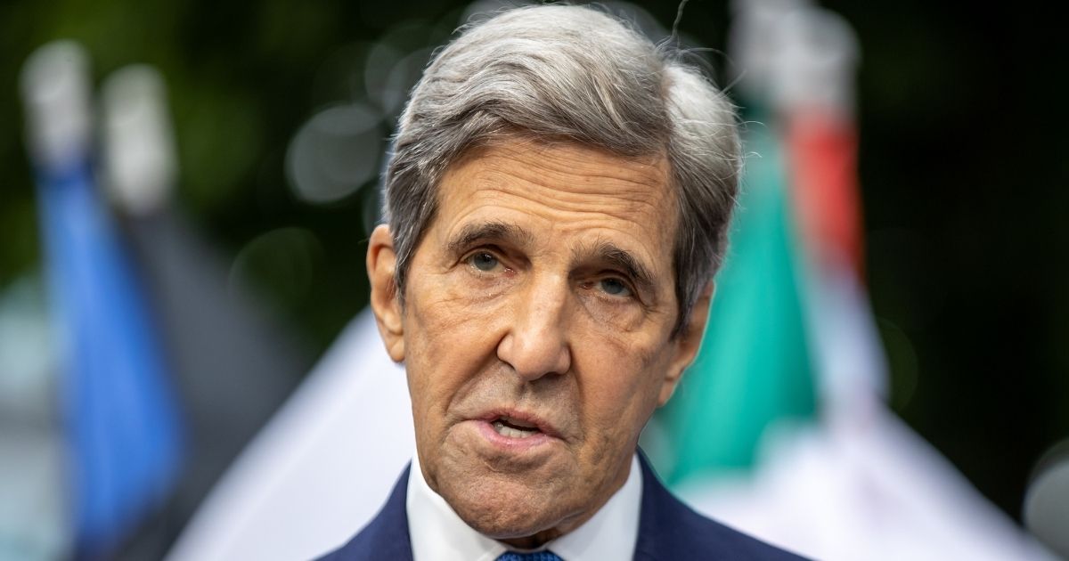 Special Presidential Envoy for Climate John Kerry speaks during the welcome by the Federal Environment Minister and the Federal Climate Protection Minister before a meeting of the G7 in Berlin, Germany, on Thursday.