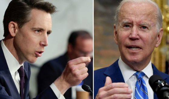 Sen. Josh Hawley, left, speaks during a Senate Judiciary Committee meeting on Capitol Hill on April 4 in Washington, D.C. President Joe Biden speaks in the Roosevelt Room of the White House in Washington, D.C., on Wednesday.