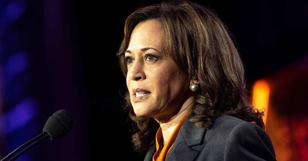 Vice President Kamala Harris speaks at the EMILY's List gala in Washington on Tuesday.