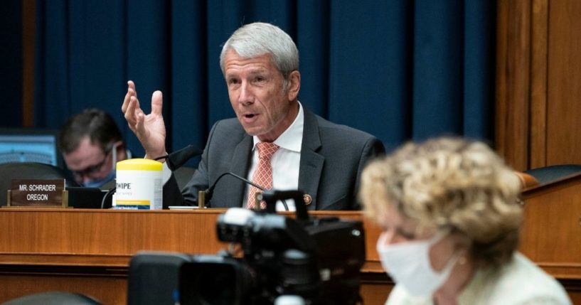 Rep. Kurt Schrader questions witnesses during a hearing of the House Committee on Energy and Commerce on Capitol Hill on June 23, 2020, in Washington, D.C.