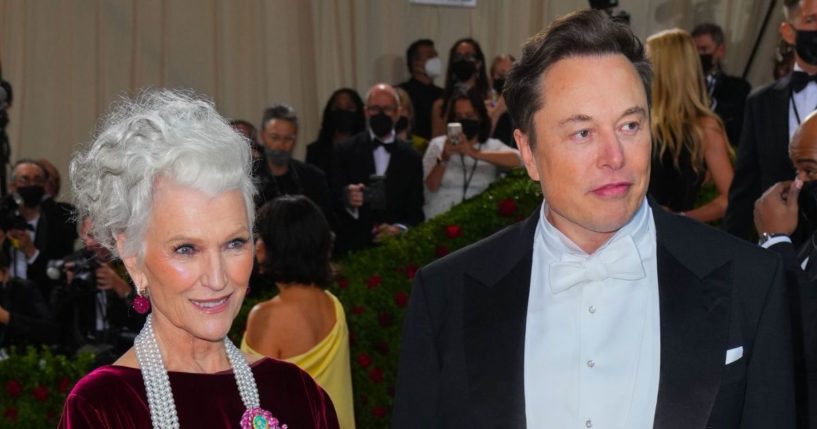 Musk, left, made a pointed tweet in defense of her son, Elon Musk, after the New York Times went after him in a hit piece about his childhood in apartheid-era South Africa.
