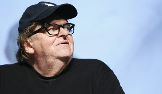 Michael Moore greeted the audience in Rome, Italy, on Oct. 20, 2018, during the 13th Rome Film Fest.