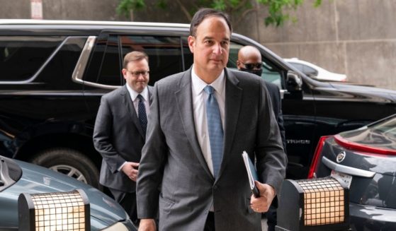 Michael Sussmann, a cybersecurity lawyer who represented the 2016 Clinton presidential campaign, arrives to the E. Barrett Prettyman Federal Courthouse on May 16 in Washington, D.C.