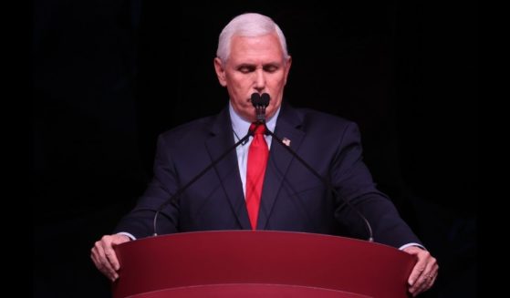 Former Vice President Mike Pence, seen in a file photo from February, delivered a powerful prayer of protection on Thursday for the five US Supreme Court justices poised to overturn Roe v. Wade..