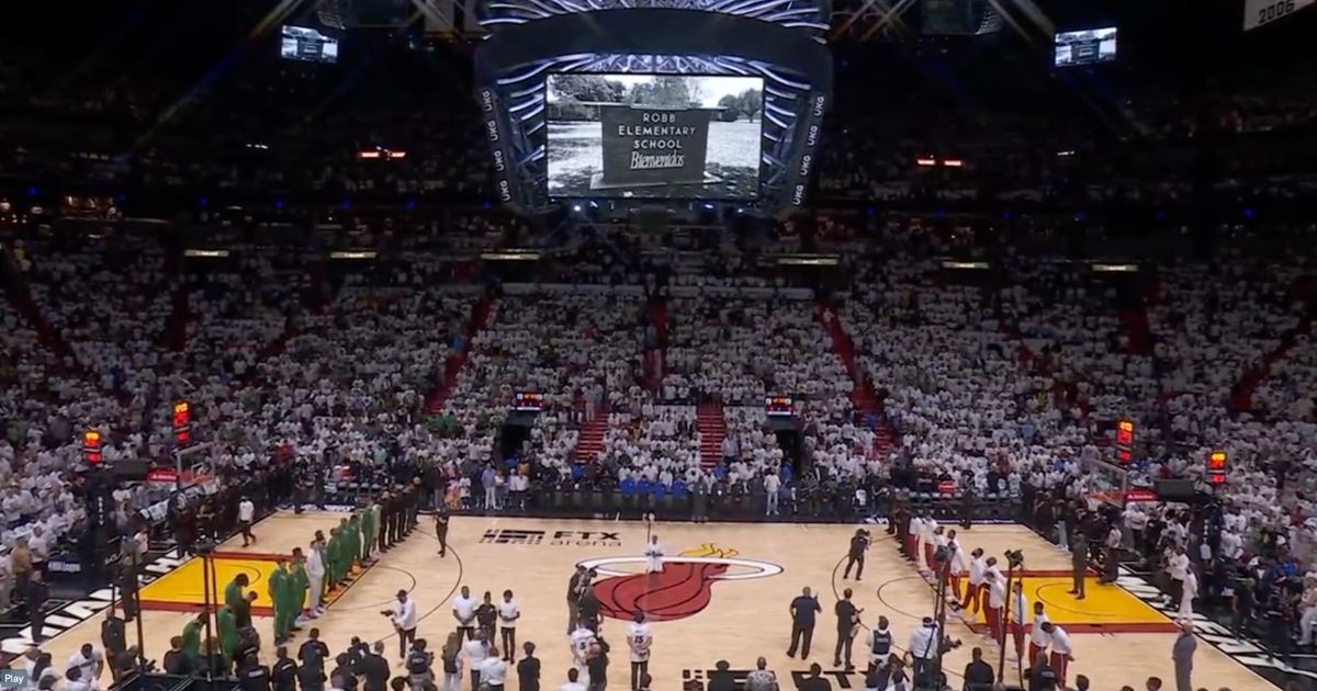 Before Wednesday's playoff game against the Boston Celtics, the Miami Heat held a moment of silence for the shooting at Robb Elementary School in Uvalde, Texas, in which they advocated for those in attendance and those watching to demand "common sense gun laws."