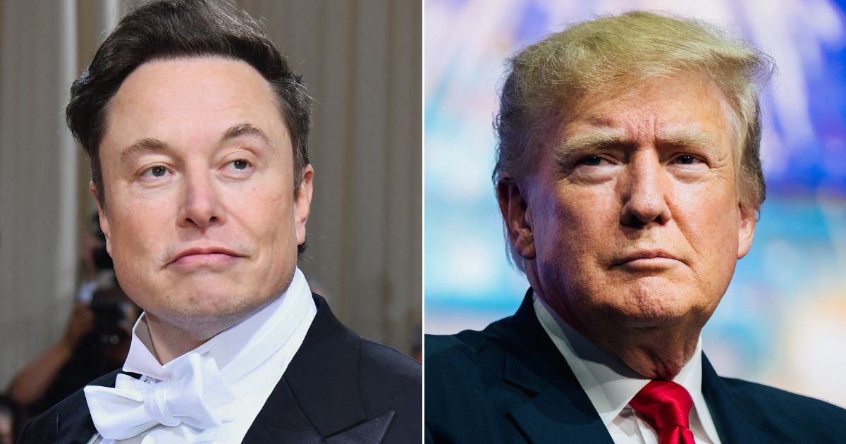 At left, Elon Musk arrives for the Met Gala at the Metropolitan Museum of Art in New York on Monday. At right, former President Donald Trump prepares to speak at a rally in Phoenix on July 24.