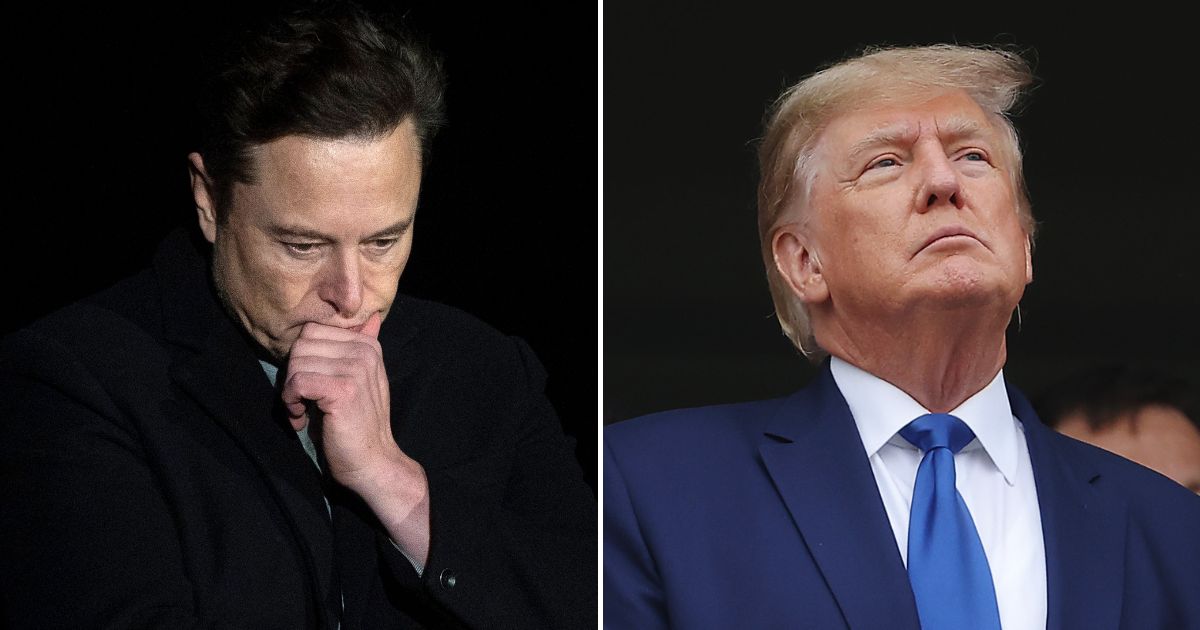 On Tuesday, Elon Musk, left, announced how he will handle the Twitter ban on former President Donald Trump, right, after he takes over the social media platform.