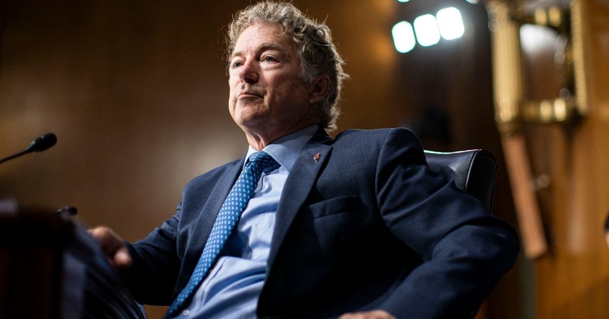 Republican Sen. Rand Paul sits in a Senate Foreign Relations Committee hearing on "Review of the FY2023 State Department Budget Request" in Washington, D.C., on April 26.