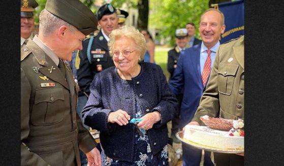 Meri Mion of Vicenza, Italy, was just a girl when US Army troops came through her town in 1945. At that time, someone in the Army unit took a cake off a windowsill that Mion's mother had baked for her 13th birthday. On April 28, the US Army Garrison Italy presented Mion with a replacement cake to honor her 90th birthday.