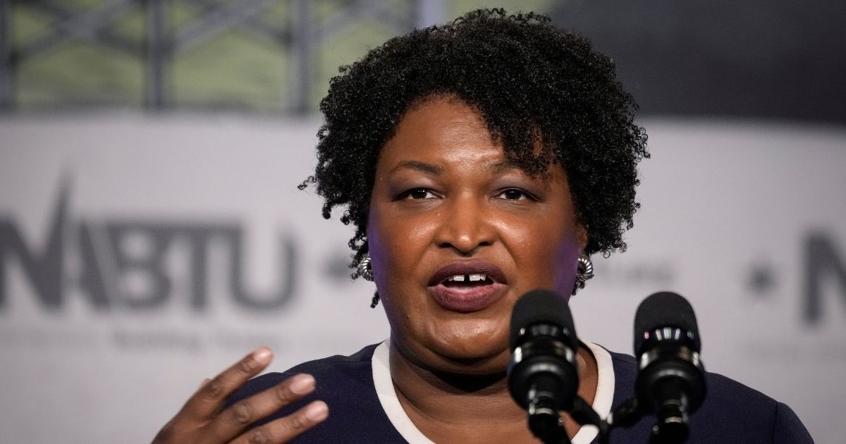 Georgia Democrat Stacey Abrams speaks at a conference at the Washington Hilton Hotel in Washington, D.C., on April 6.