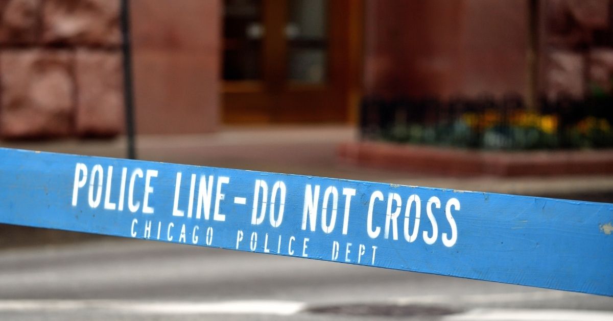 A Chicago police line is seen in this photo.