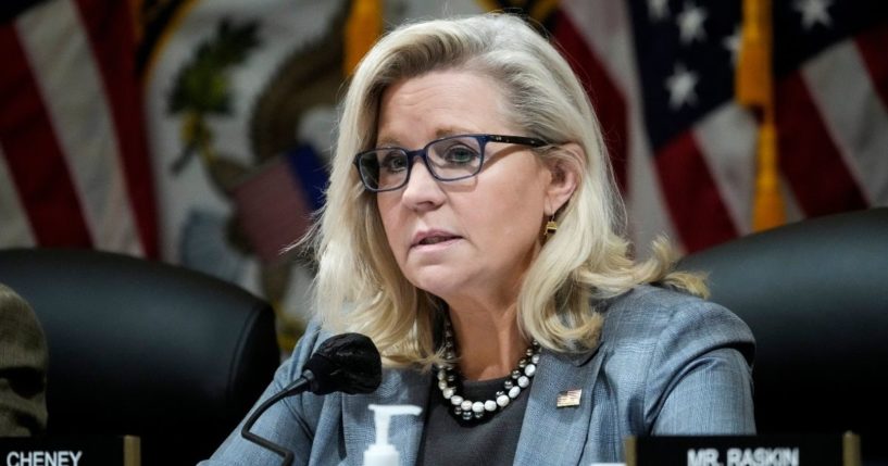 Rep. Liz Cheney, at a March hearing of the Jan. 6 committee.