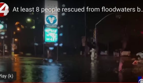 First responders rescued at least eight people from floodwaters early Tuesday morning in Mission, Texas.