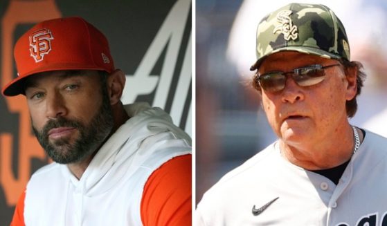 San Francisco Giants Manager Gabe Kapler, left, has been praised by liberals and even some fellow managers after his announcment that he's staying off the field for the national anthem as a protest. But Chicago White Sox Manager Tony La Russa, right, isn't buying it.
