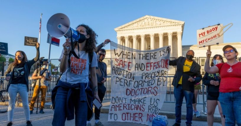 Pro-abortion activists protest in front of the U.S. Supreme Court on Tuesday in Washington, D.C.