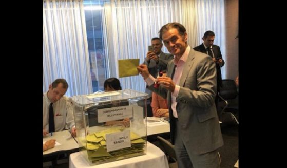 Dr. Mehmet Oz, the celebrity doctor now seeking the Republican nomination for Senate in Pennsylvania, is shown casting a vote in Turkey's 2018 presidential election at the Turkish consulate in New York.