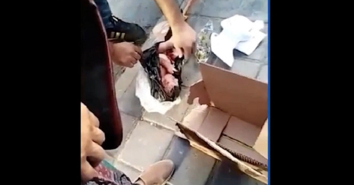 A newborn baby boy is found in a dumpster in Tehran in a video that circulated last week.