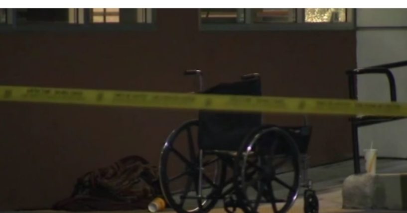 A double amputee homeless man in a wheelchair was shot outside of a McDonald's on Tuesday night in Los Angeles.