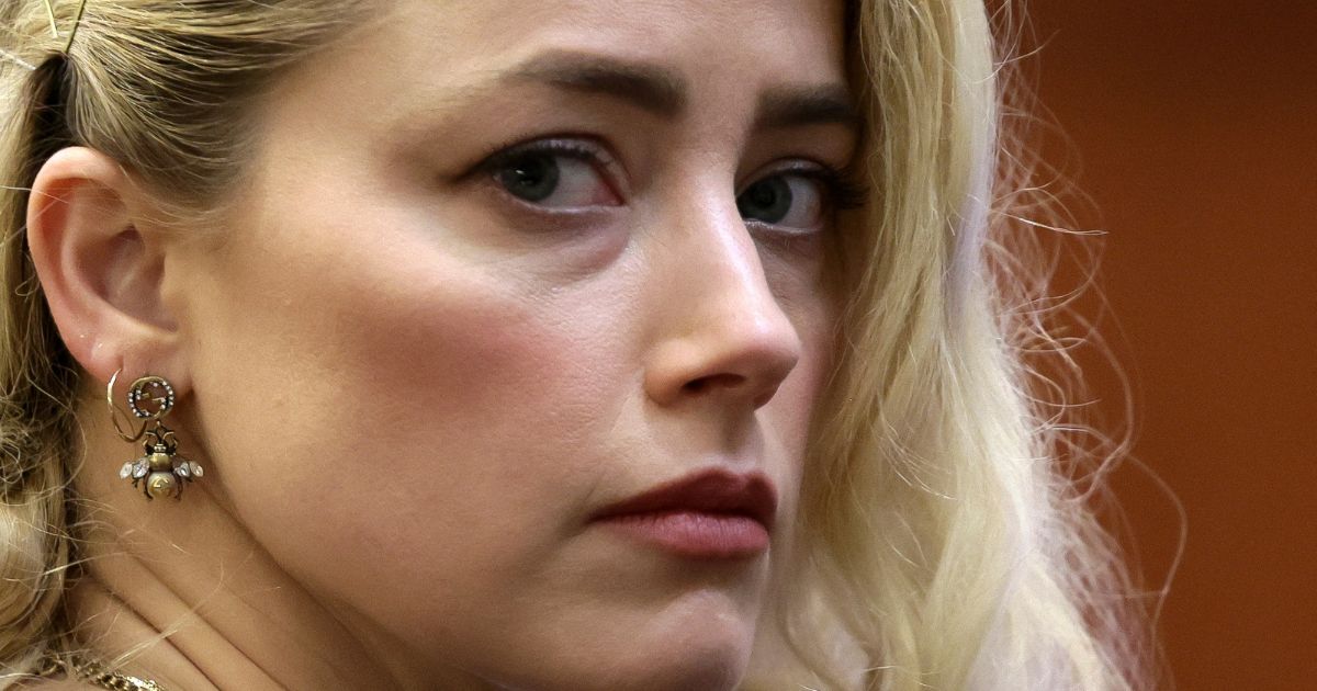 Actress Amber Heard waits to hear the verdict in the defamation lawsuit and countersuit between her ex-husband Johnny Depp and herself at the Fairfax County Circuit Courthouse in Fairfax, Virginia on June 1.
