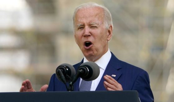 President Joe Biden speaks at the National Peace Officers' Memorial Service at the Capitol in Washington on May 15, the day after a mass shooting in Buffalo, New York.