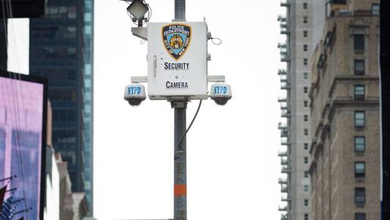 A surveillance camera is seen in New York City on Aug. 19, 2011.